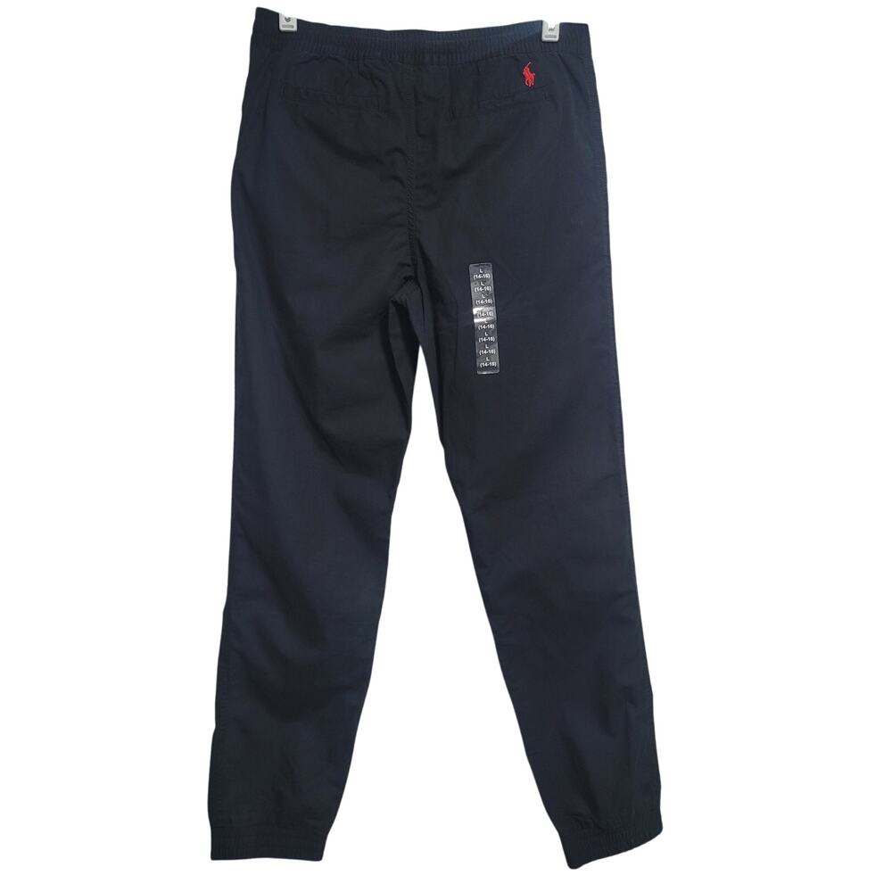 NWT POLO Cotton Poplin Jogger Pants Black Boys Large 14-16 - Picture 6 of 9